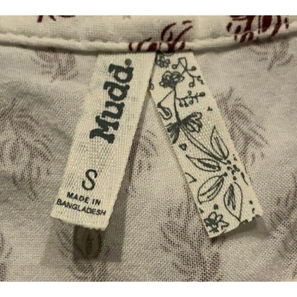 Mudd Women Ruffle Peplum Top Pheasant Blouse Size S 3/4 Bell Sleeve Ruffle Hem - Picture 10 of 12